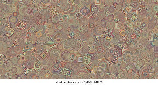 Abstract Generative Art color distributed  circles and Sqares background illustration