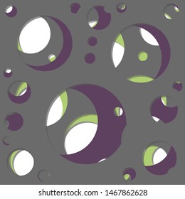 Abstract Generative Art color distributed circles holes background illustration