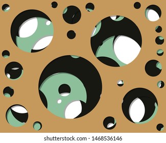 Abstract Generative Art color distributed circles holes background illustration