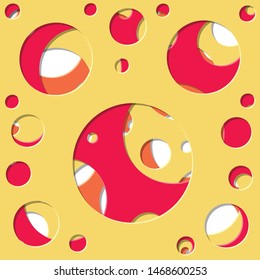 Abstract Generative Art color distributed circles holes background illustration