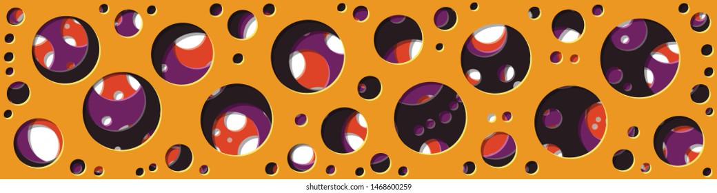 Abstract Generative Art color distributed circles holes background illustration