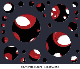 Abstract Generative Art color distributed circles holes background illustration