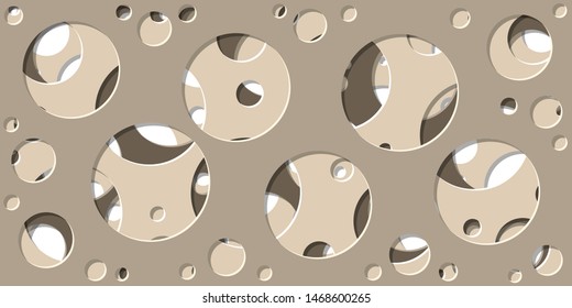 Abstract Generative Art color distributed circles holes background illustration
