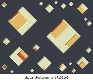 Abstract Generative Art color distributed square holes background illustration