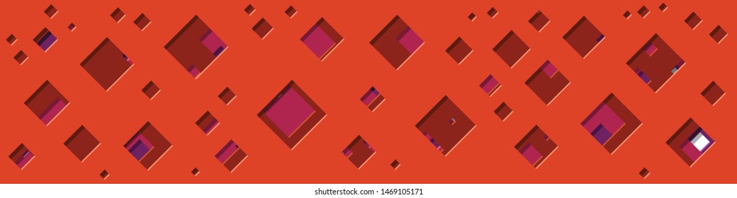 Abstract Generative Art color distributed square holes background illustration