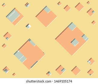 Abstract Generative Art color distributed square holes background illustration