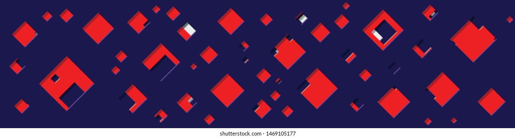 Abstract Generative Art color distributed square holes background illustration