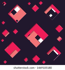 Abstract Generative Art color distributed square holes background illustration