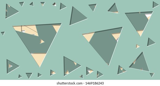 Abstract Generative Art color distributed triangle holes background illustration