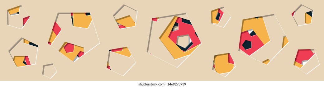 Abstract Generative Art color distributed polygone holes background illustration
