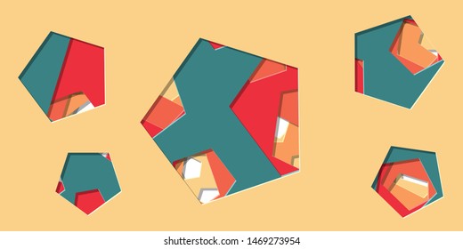 Abstract Generative Art color distributed polygone holes background illustration