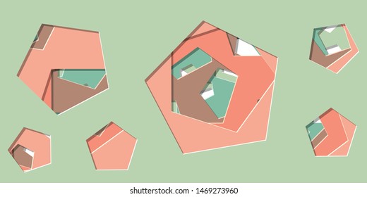 Abstract Generative Art color distributed polygone holes background illustration