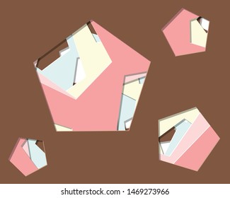 Abstract Generative Art color distributed polygone holes background illustration