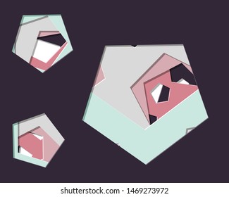Abstract Generative Art color distributed polygone holes background illustration