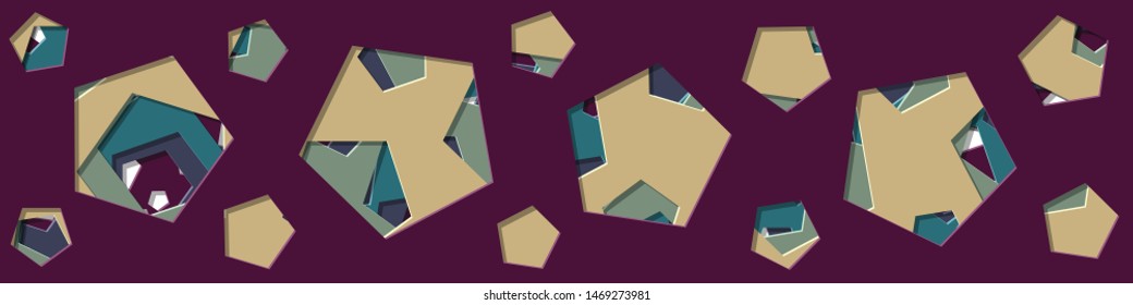 Abstract Generative Art color distributed polygone holes background illustration