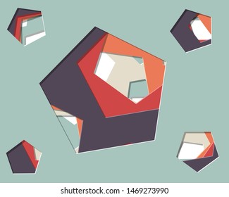 Abstract Generative Art color distributed polygone holes background illustration