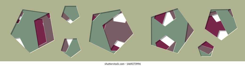 Abstract Generative Art color distributed polygone holes background illustration