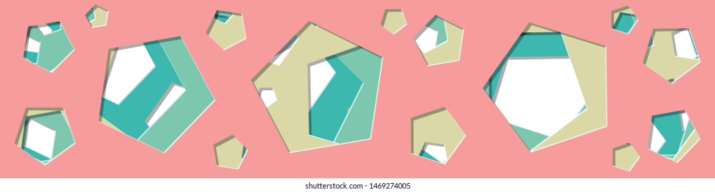 Abstract Generative Art color distributed polygone holes background illustration