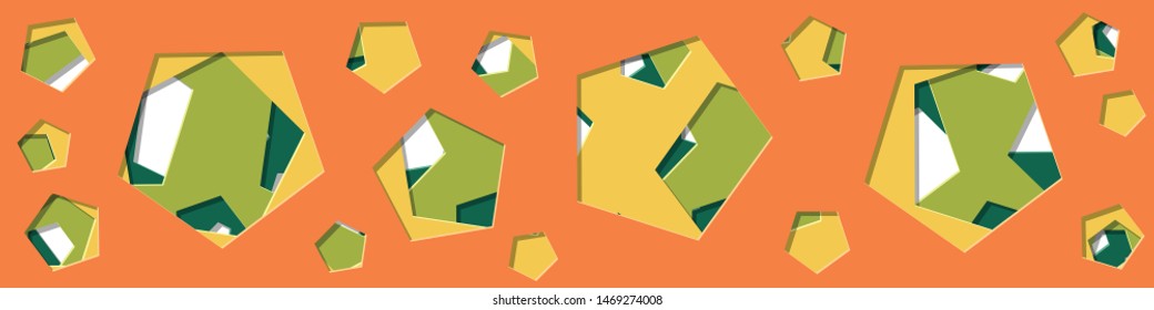 Abstract Generative Art color distributed polygone holes background illustration