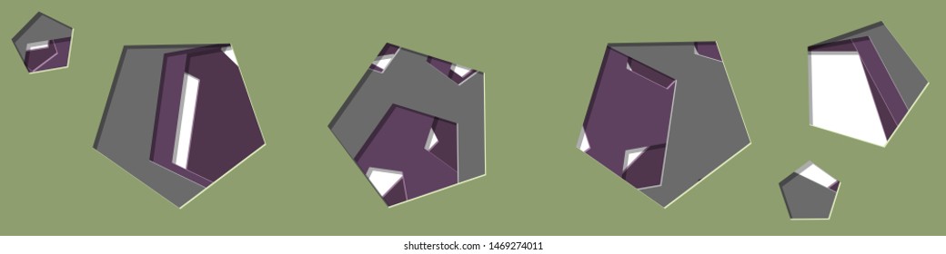 Abstract Generative Art color distributed polygone holes background illustration