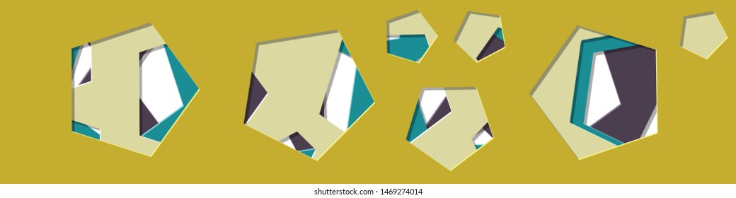 Abstract Generative Art color distributed polygone holes background illustration