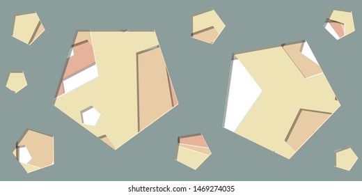 Abstract Generative Art color distributed polygone holes background illustration