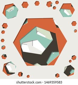 Abstract Generative Art color distributed polygone holes background illustration