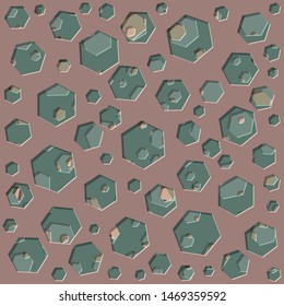 Abstract Generative Art color distributed polygone holes background illustration