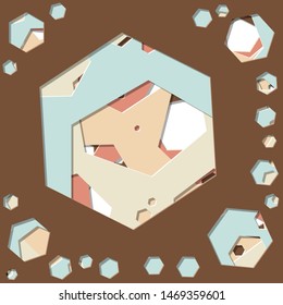 Abstract Generative Art color distributed polygone holes background illustration