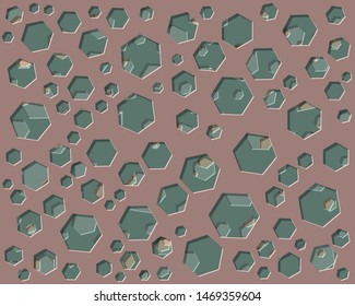 Abstract Generative Art color distributed polygone holes background illustration