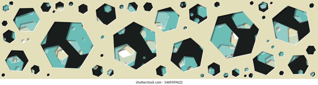 Abstract Generative Art color distributed polygone holes background illustration