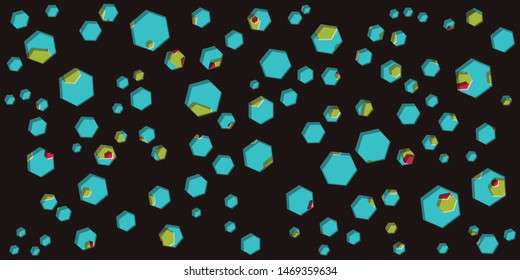 Abstract Generative Art color distributed polygone holes background illustration