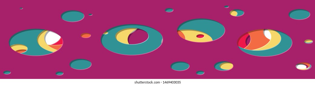Abstract Generative Art color distributed ellipse holes background illustration