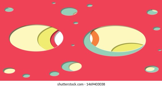Abstract Generative Art color distributed ellipse holes background illustration