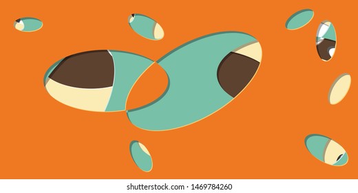 Abstract Generative Art color distributed ellipse holes background illustration