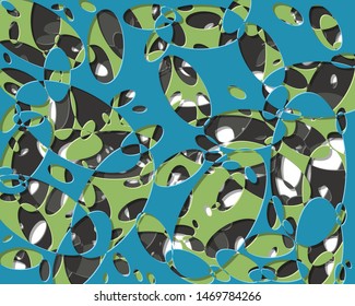 Abstract Generative Art color distributed ellipse holes background illustration