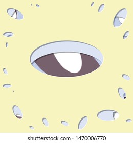 Abstract Generative Art color distributed ellipse holes background illustration