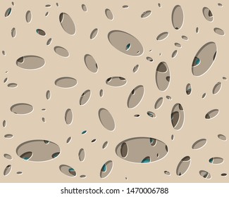 Abstract Generative Art color distributed ellipse holes background illustration