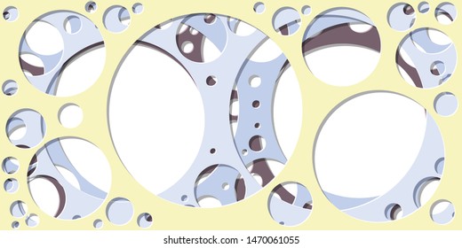 Abstract Generative Art color distributed circles holes background illustration