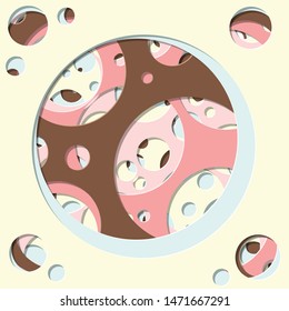 Abstract Generative Art color distributed circles holes background illustration