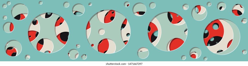 Abstract Generative Art color distributed circles holes background illustration