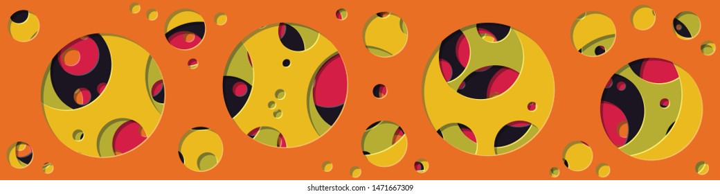 Abstract Generative Art color distributed circles holes background illustration