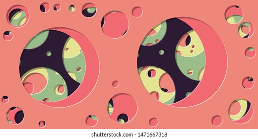 Abstract Generative Art color distributed circles holes background illustration