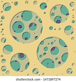 Abstract Generative Art color distributed circles holes background illustration