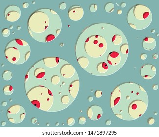 Abstract Generative Art color distributed circles holes background illustration