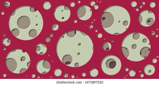 Abstract Generative Art color distributed circles holes background illustration