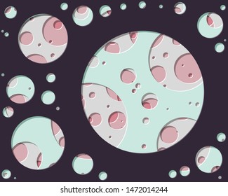 Abstract Generative Art color distributed circles holes background illustration