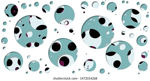 Abstract Generative Art color distributed circles holes background illustration