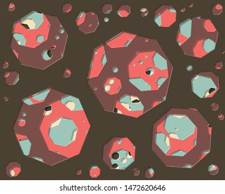 Abstract Generative Art color distributed plygon holes background illustration