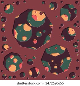 Abstract Generative Art color distributed plygon holes background illustration